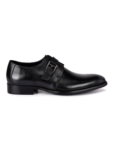 Black Leather Monk Straps