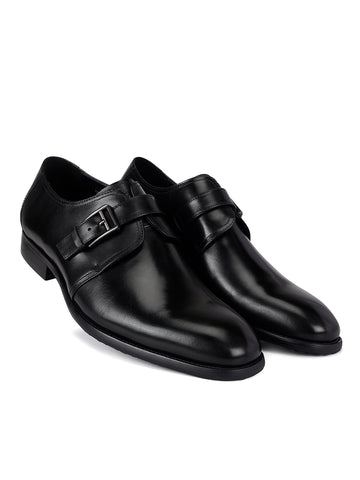 Black Leather Monk Straps