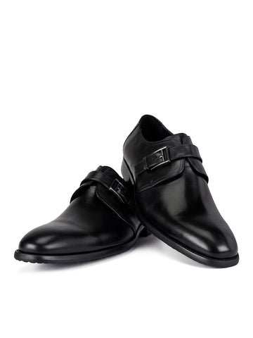 Black Leather Monk Straps