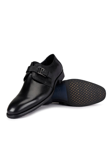 Black Leather Monk Straps