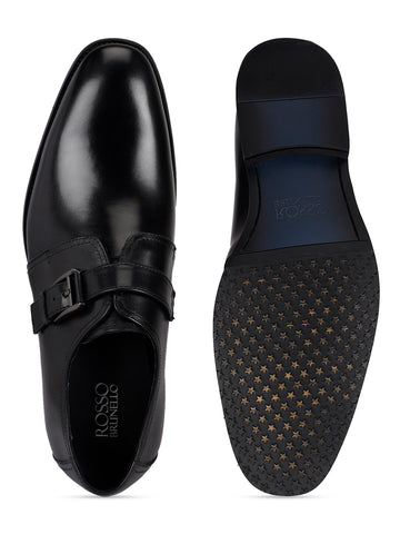 Black Leather Monk Straps