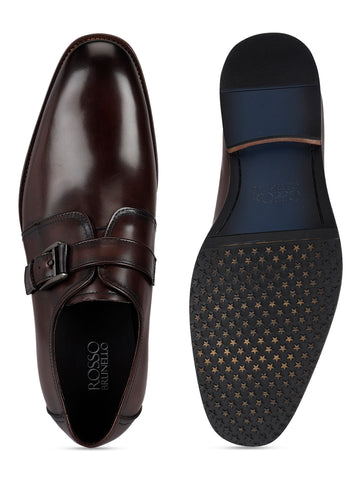 Coffee Leather Monk Straps