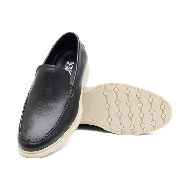 Black Leather Moccasins