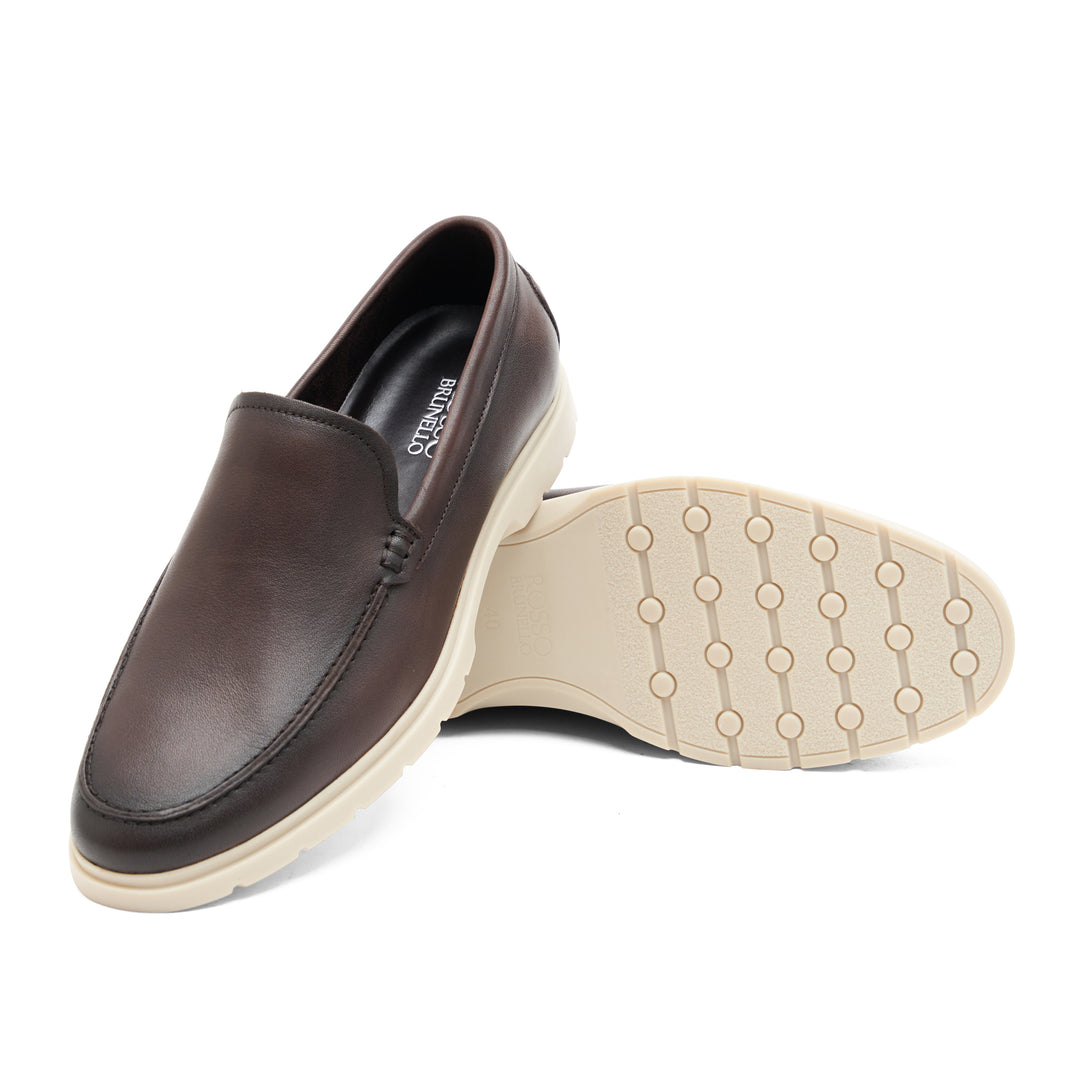Coffee Leather Moccasins