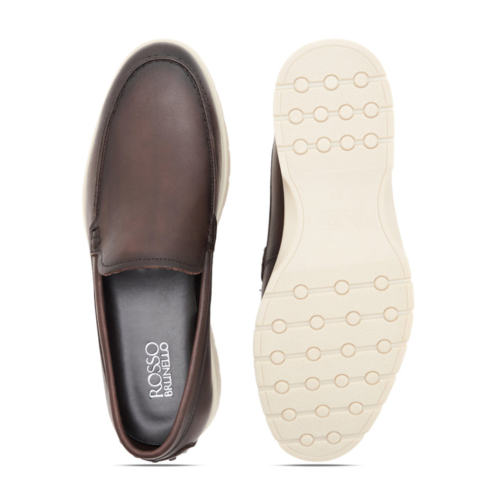 Coffee Leather Moccasins