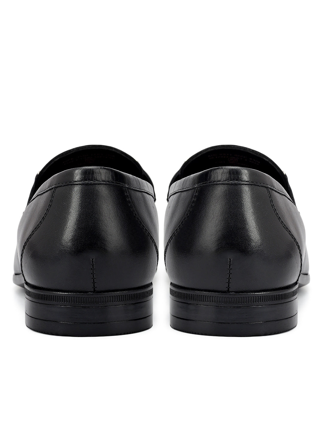 Black Braied Leather Loafers