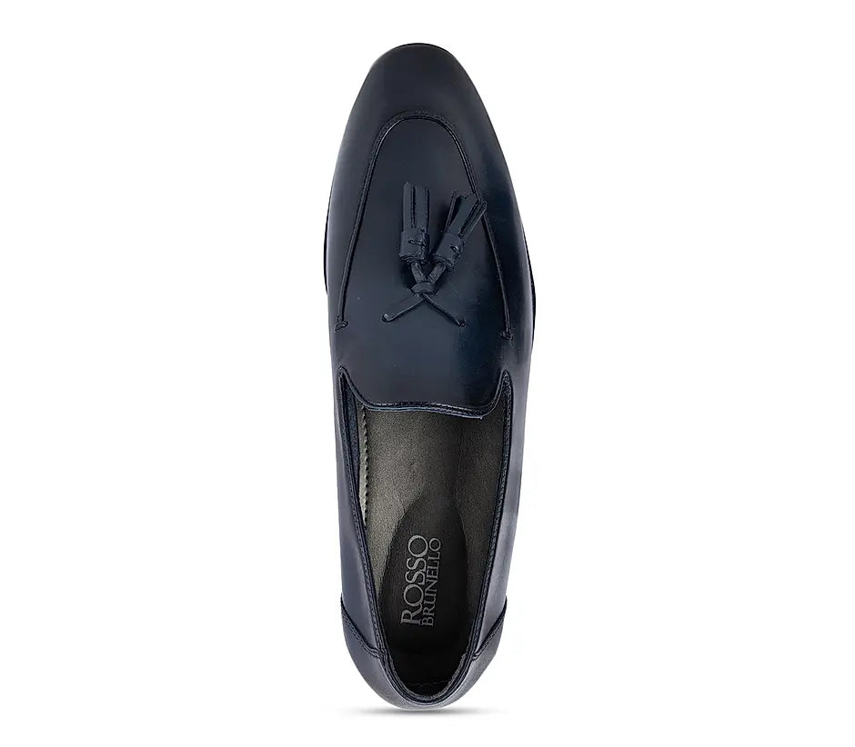 Navy Blue Loafers With Tassels