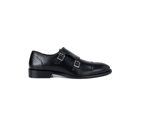 Black Plain Monk Straps