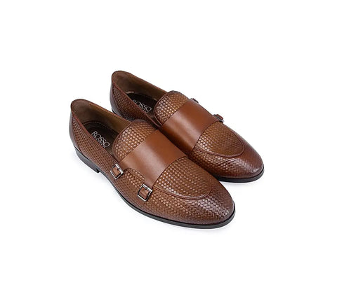 Mens tan 2024 monk strap shoes