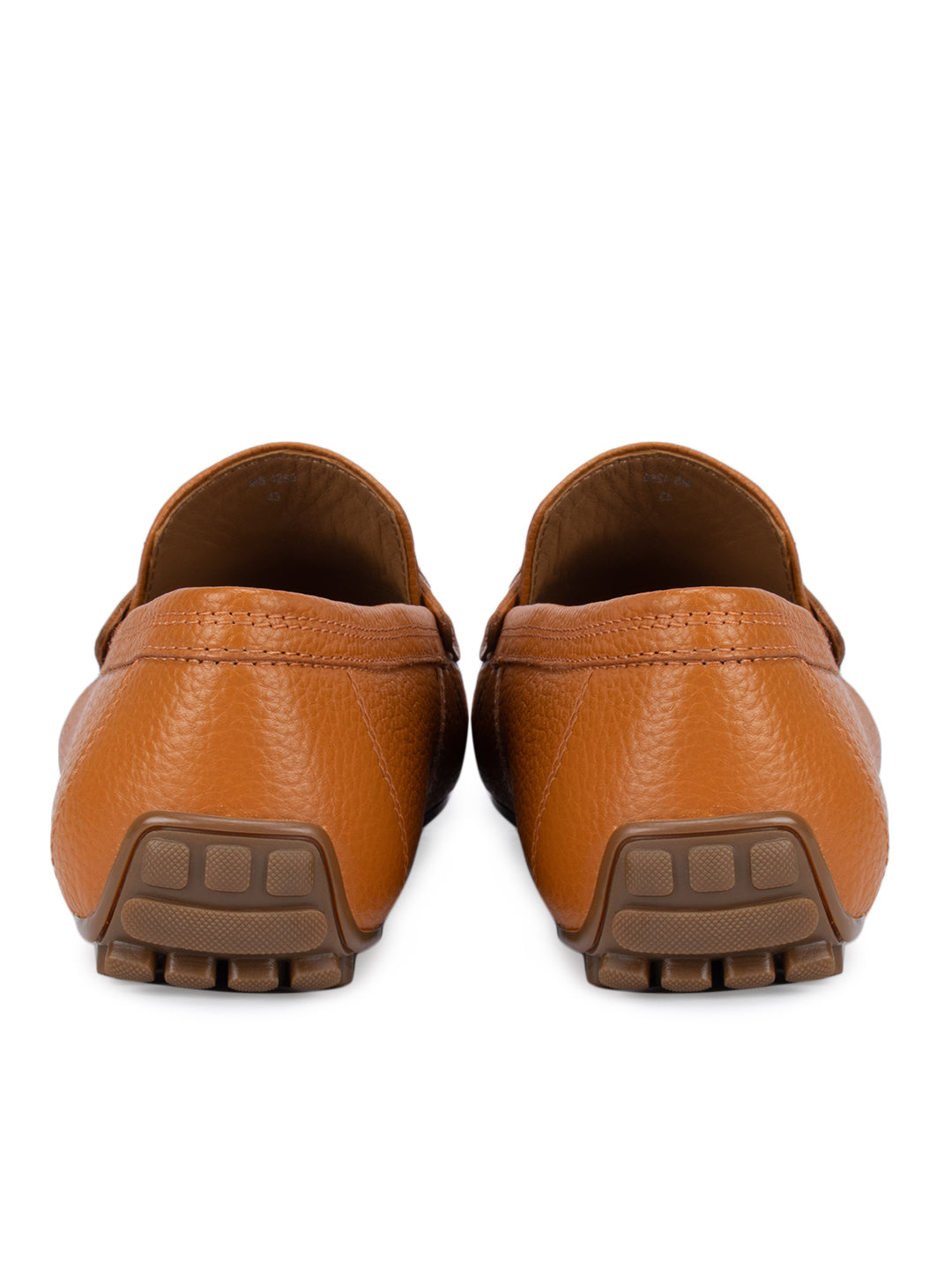 Orange Textured Leather Panel Moccasins