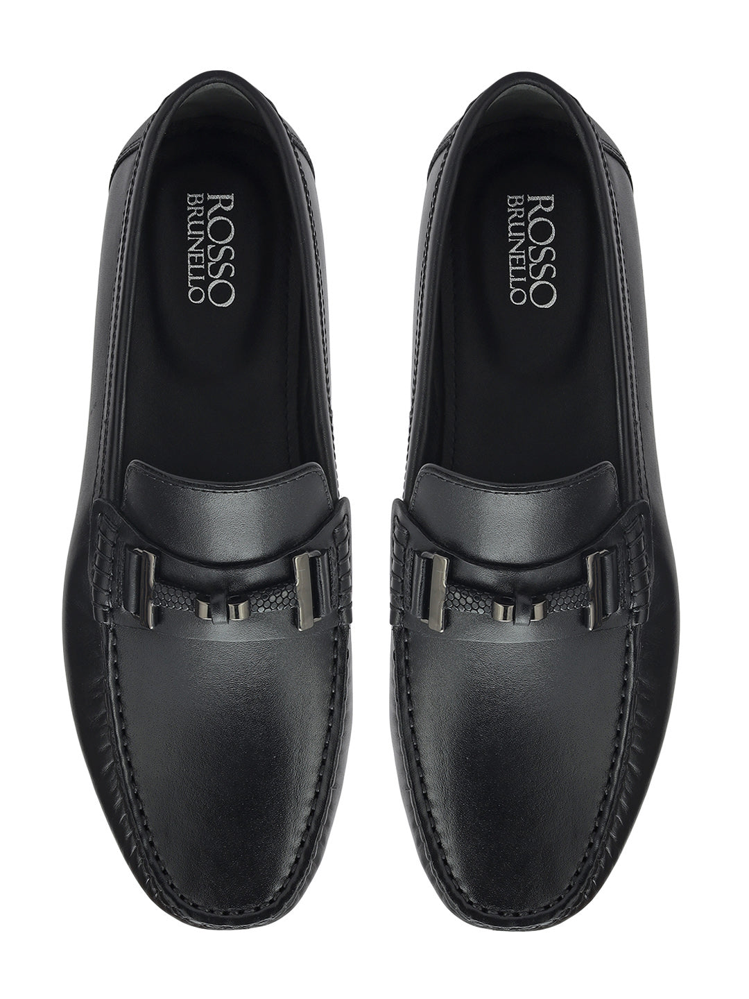 Black Moccasins With Metal Buckle