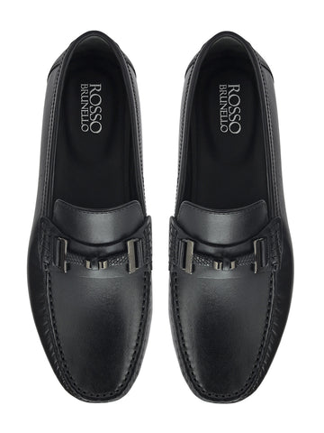 Black Moccasins With Metal Buckle