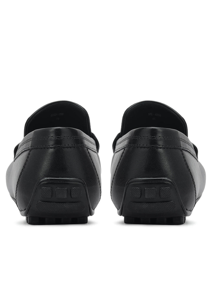 Black Moccasins With Metal Buckle