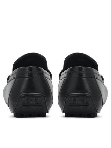 Black Moccasins With Metal Buckle