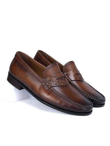 Tan Signato Leather Moccasins