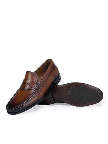 Tan Signato Leather Moccasins