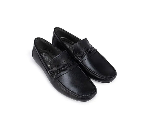 Black Moccasins With Knot Detail