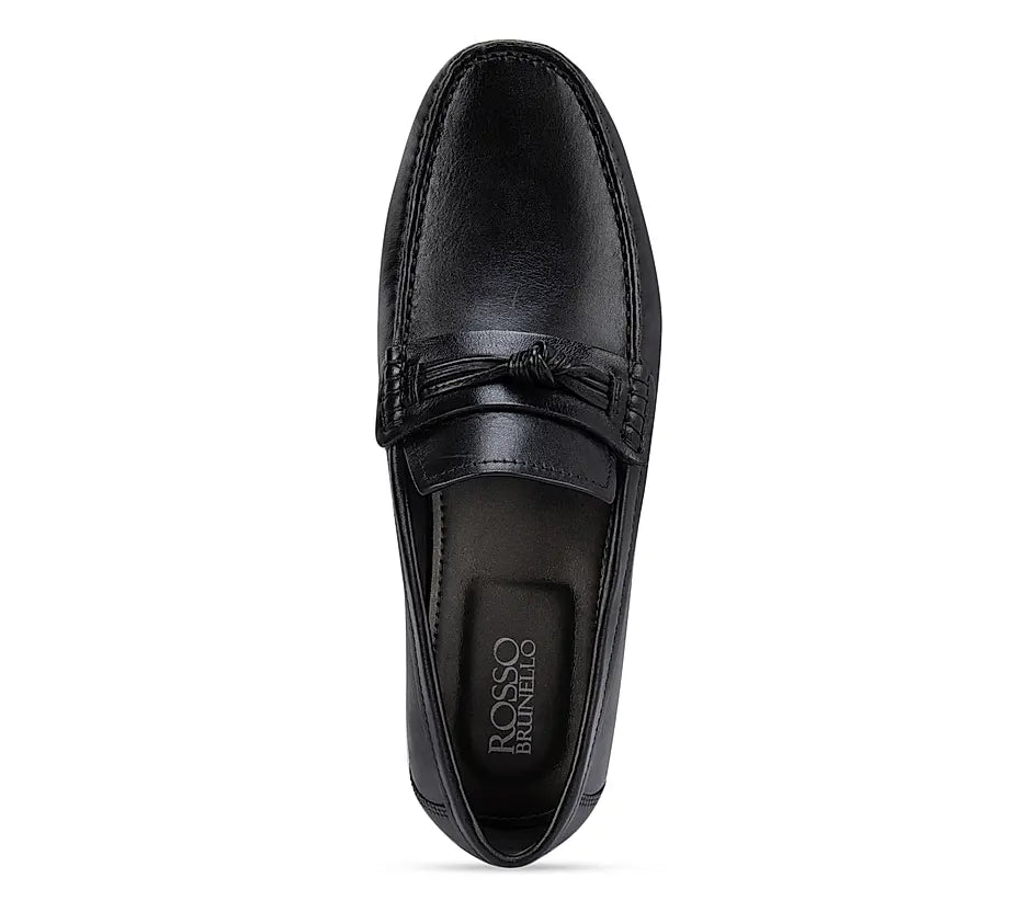 Black Moccasins With Knot Detail