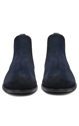 Navy Suede Leather Boots