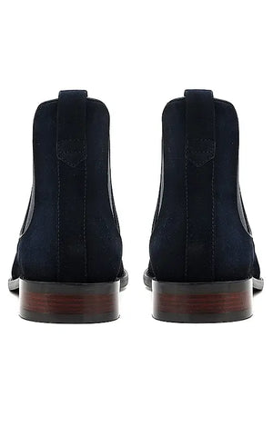 Navy Suede Leather Boots