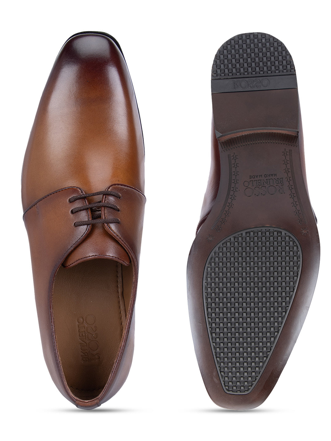 Tan Plain Leather Lace Ups