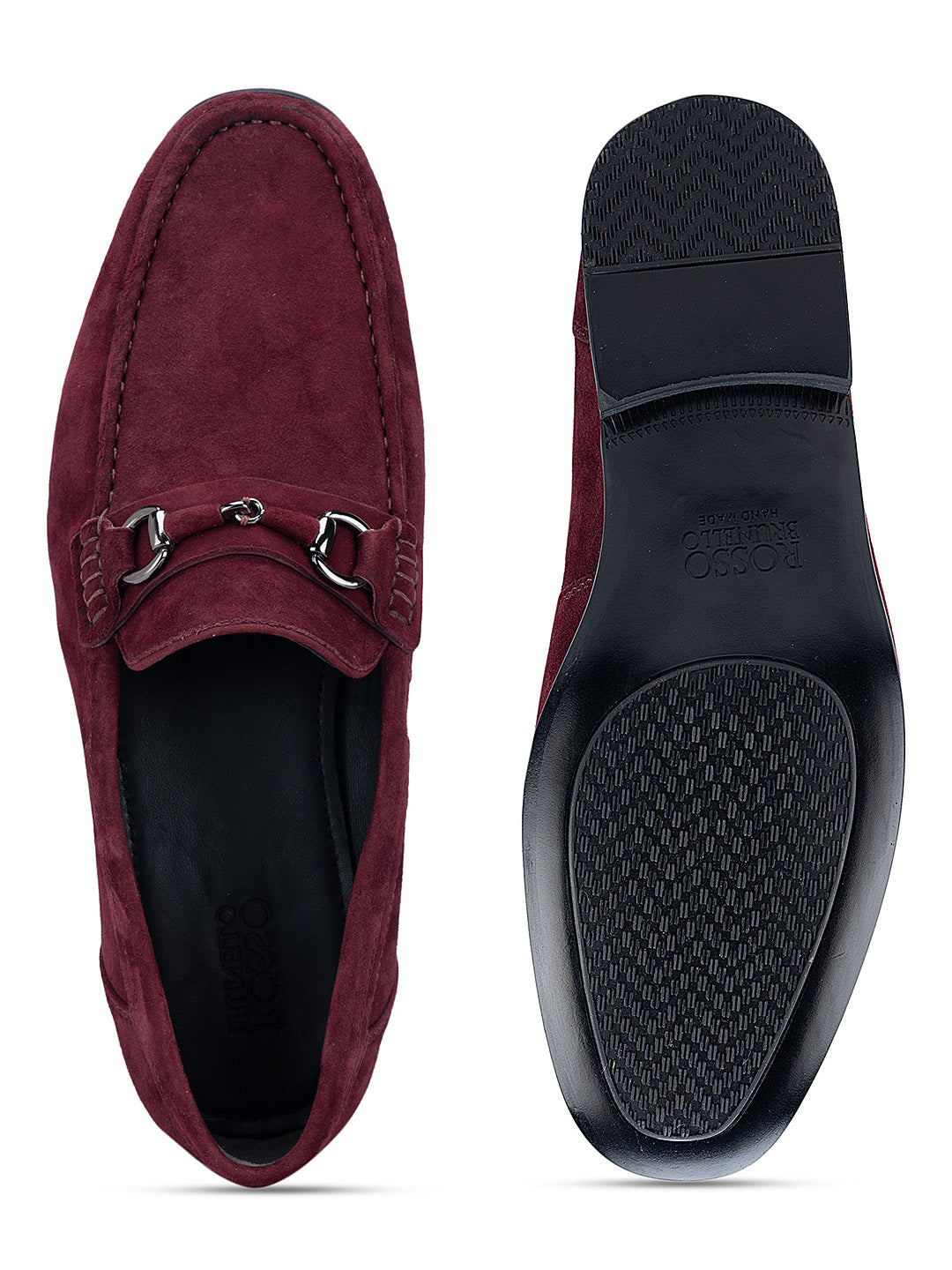 Burgundy Suede Leather Moccasins