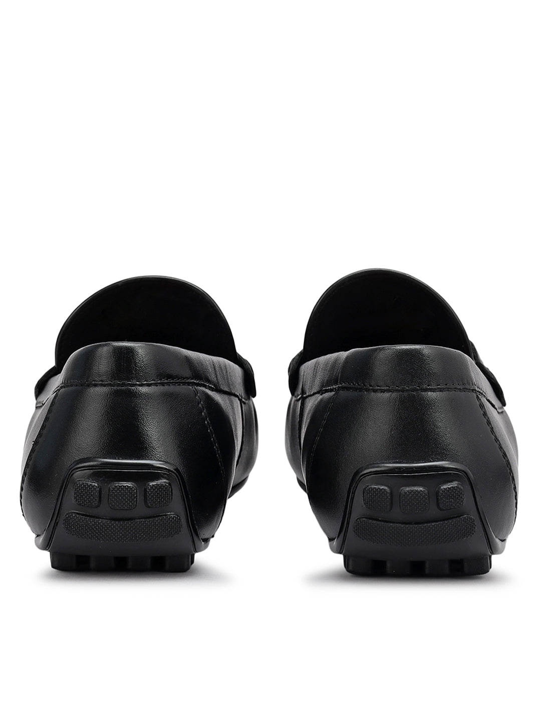 Black Moccasins With Metal Buckle