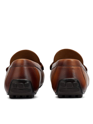 Tan Moccasins With Metal Buckle