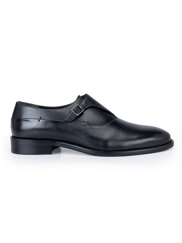 Black Leather Monk Straps