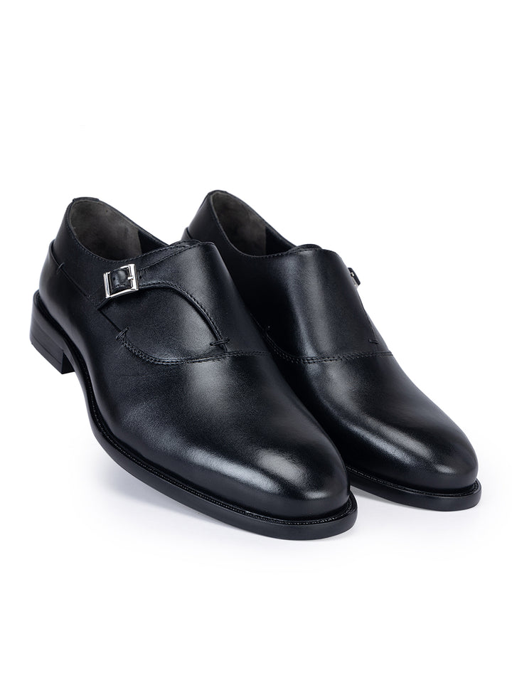 Black Leather Monk Straps