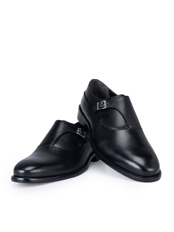 Black Leather Monk Straps