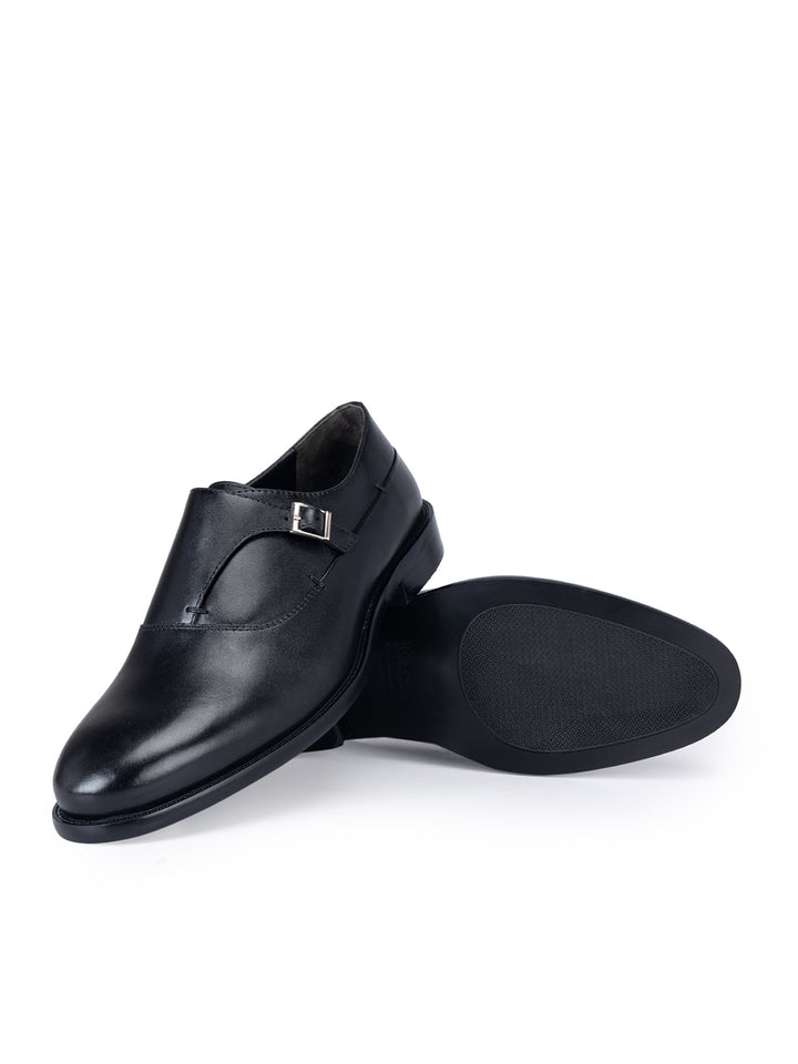 Black Leather Monk Straps