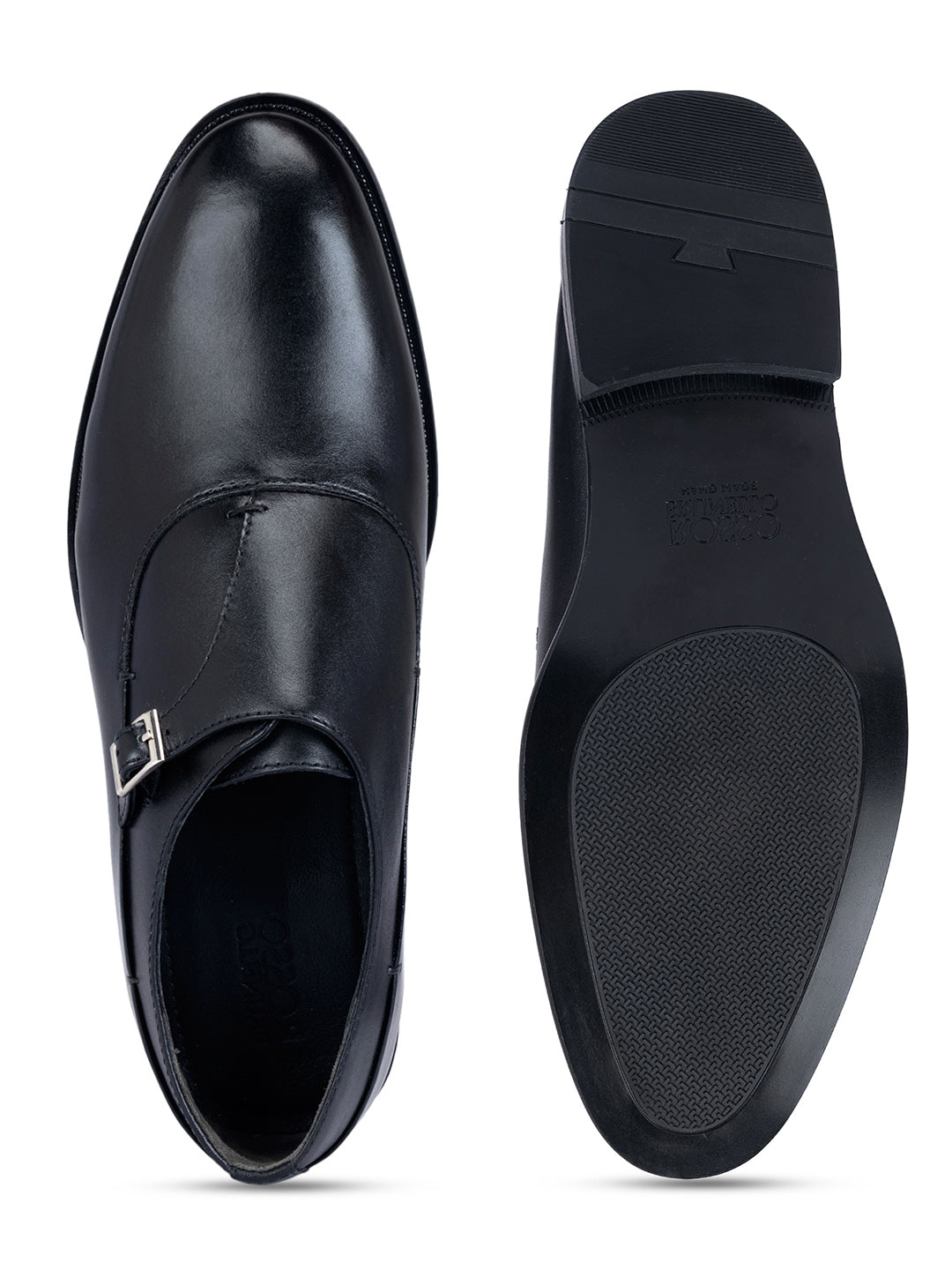 Black Leather Monk Straps