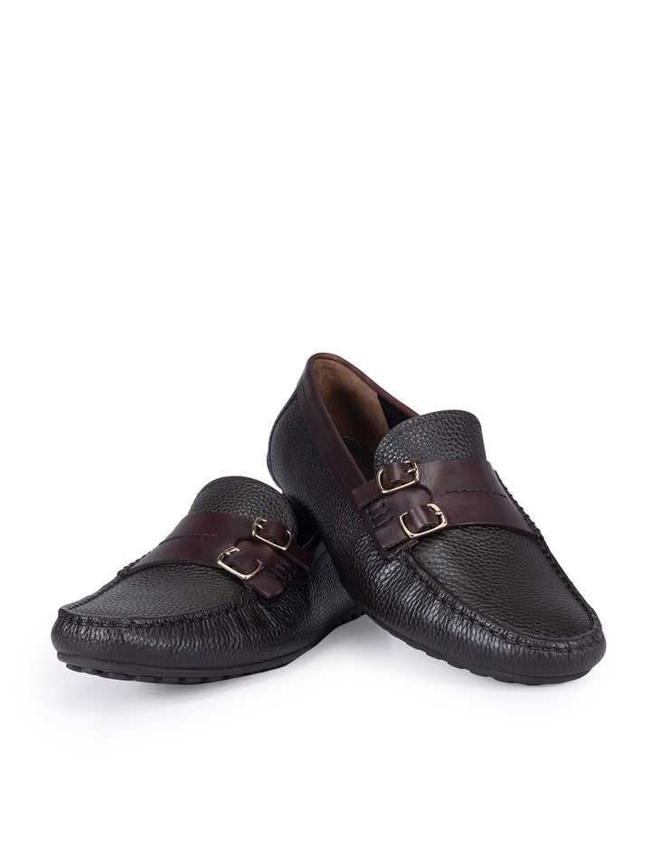 Coffee Monk Strap Style Moccasins