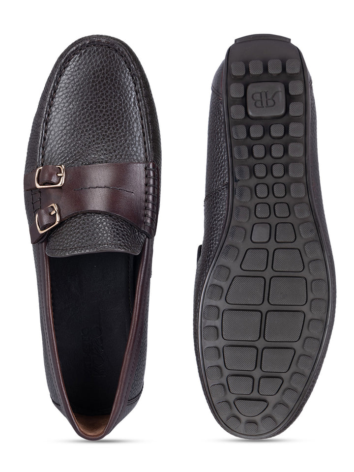 Coffee Monk Strap Style Moccasins