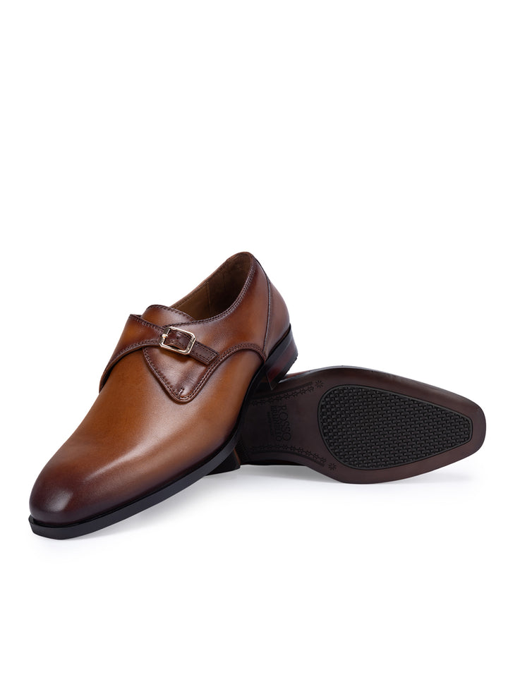 Tan Leather Monk Straps