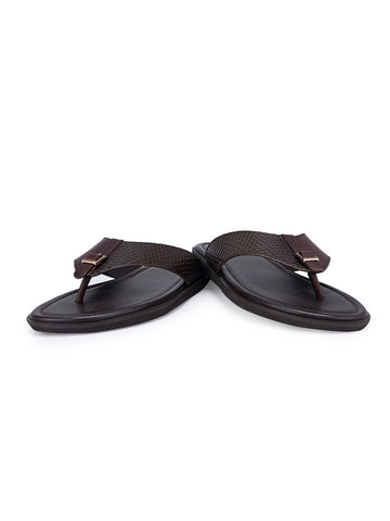 Coffee Textured Leather Flats