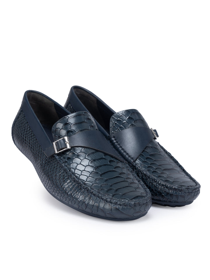 Navy Monk Strap Style Moccasins