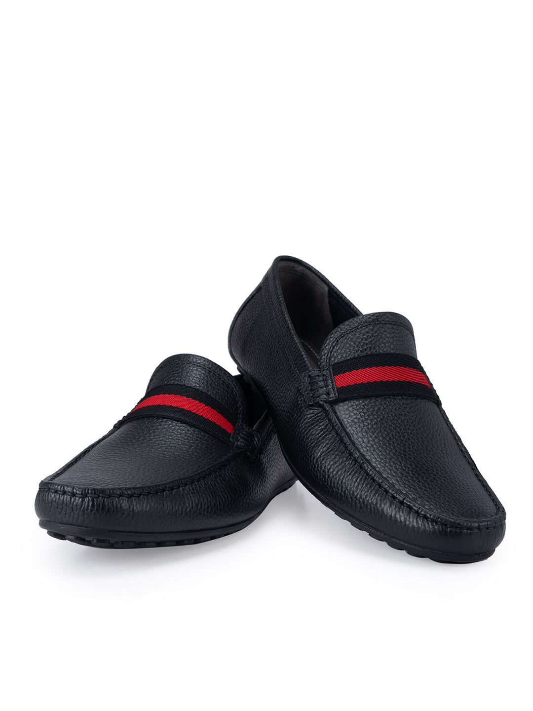 Black Moccasins With Contrast Panel