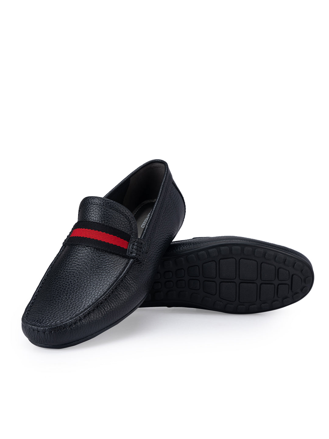 Black Moccasins With Contrast Panel