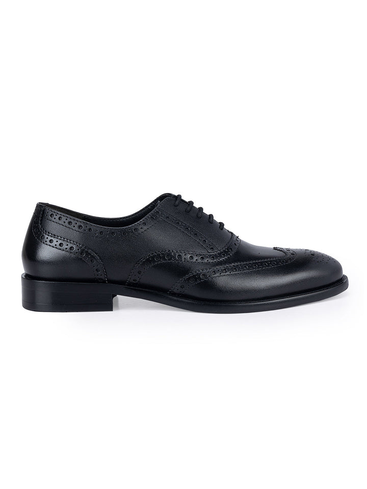 Black Brogue Leather Lace Ups
