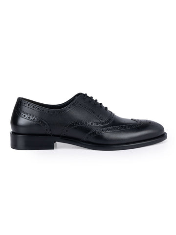 Black Brogue Leather Lace Ups