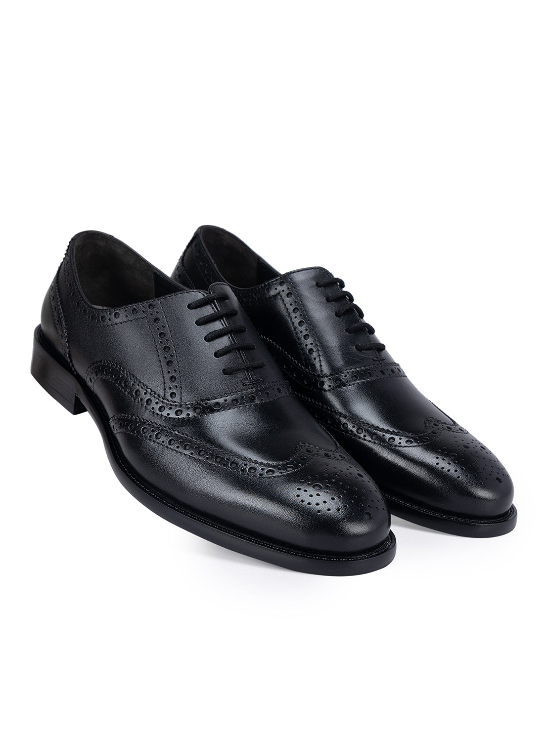 Black Brogue Leather Lace Ups