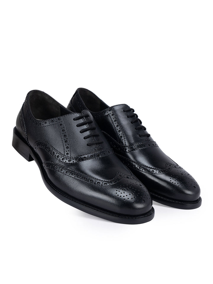 Black Brogue Leather Lace Ups