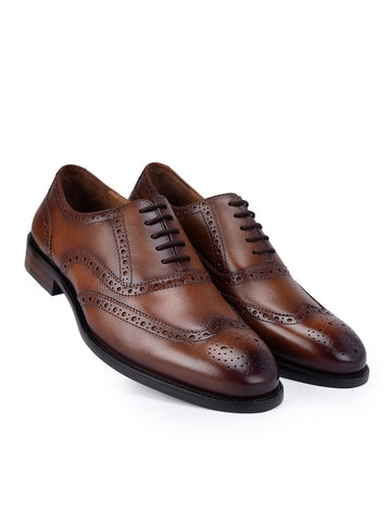Tan Brogue Leather Lace Ups