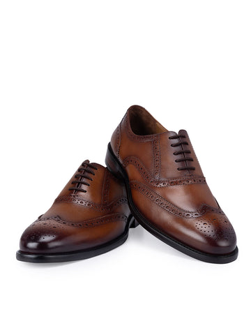 Tan Brogue Leather Lace Ups