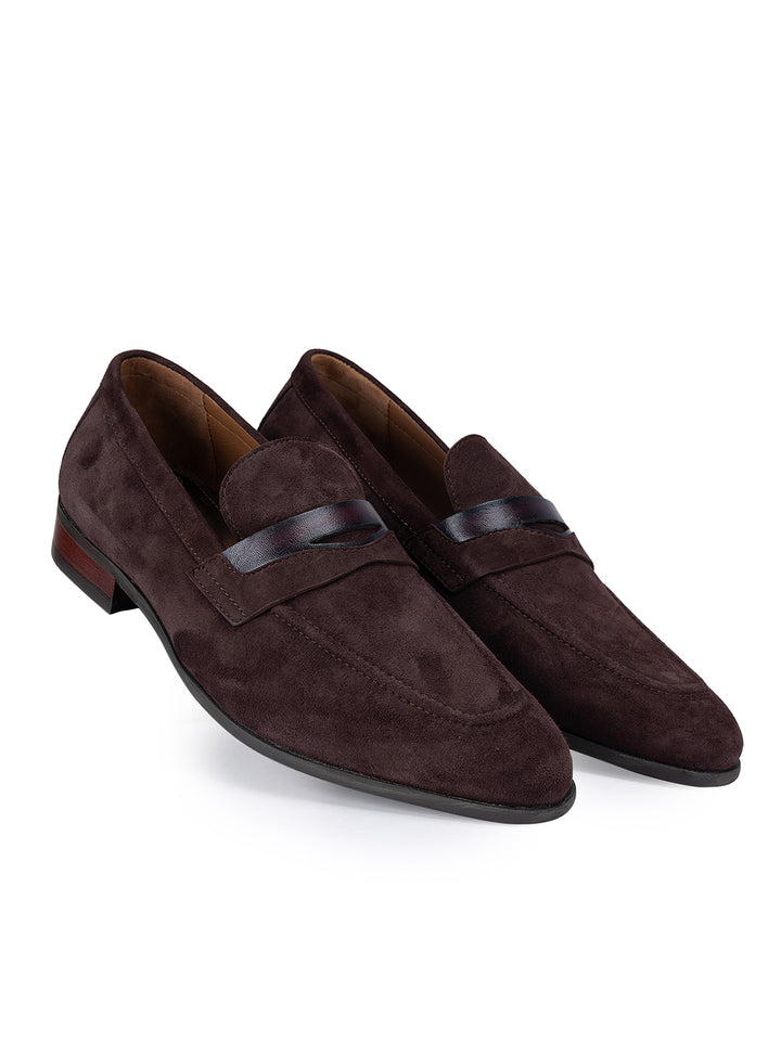 Coffee Suede Leather Loafers