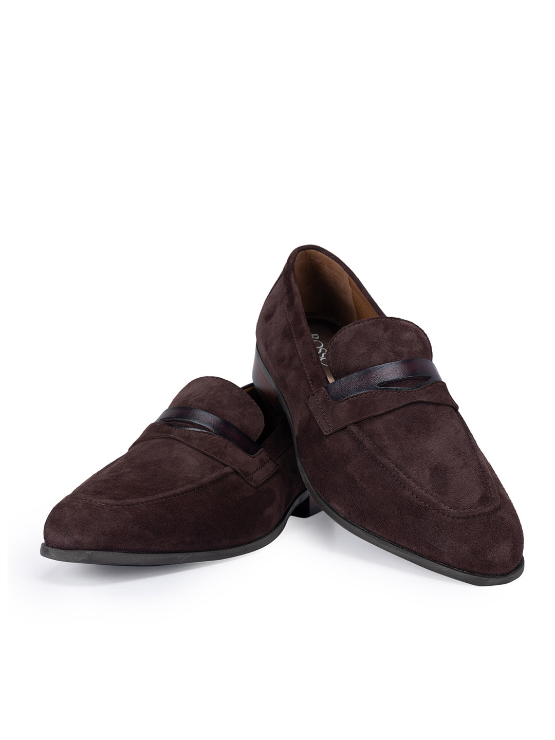 Coffee Suede Leather Loafers