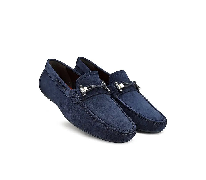 Navy Suede Leather Moccasins