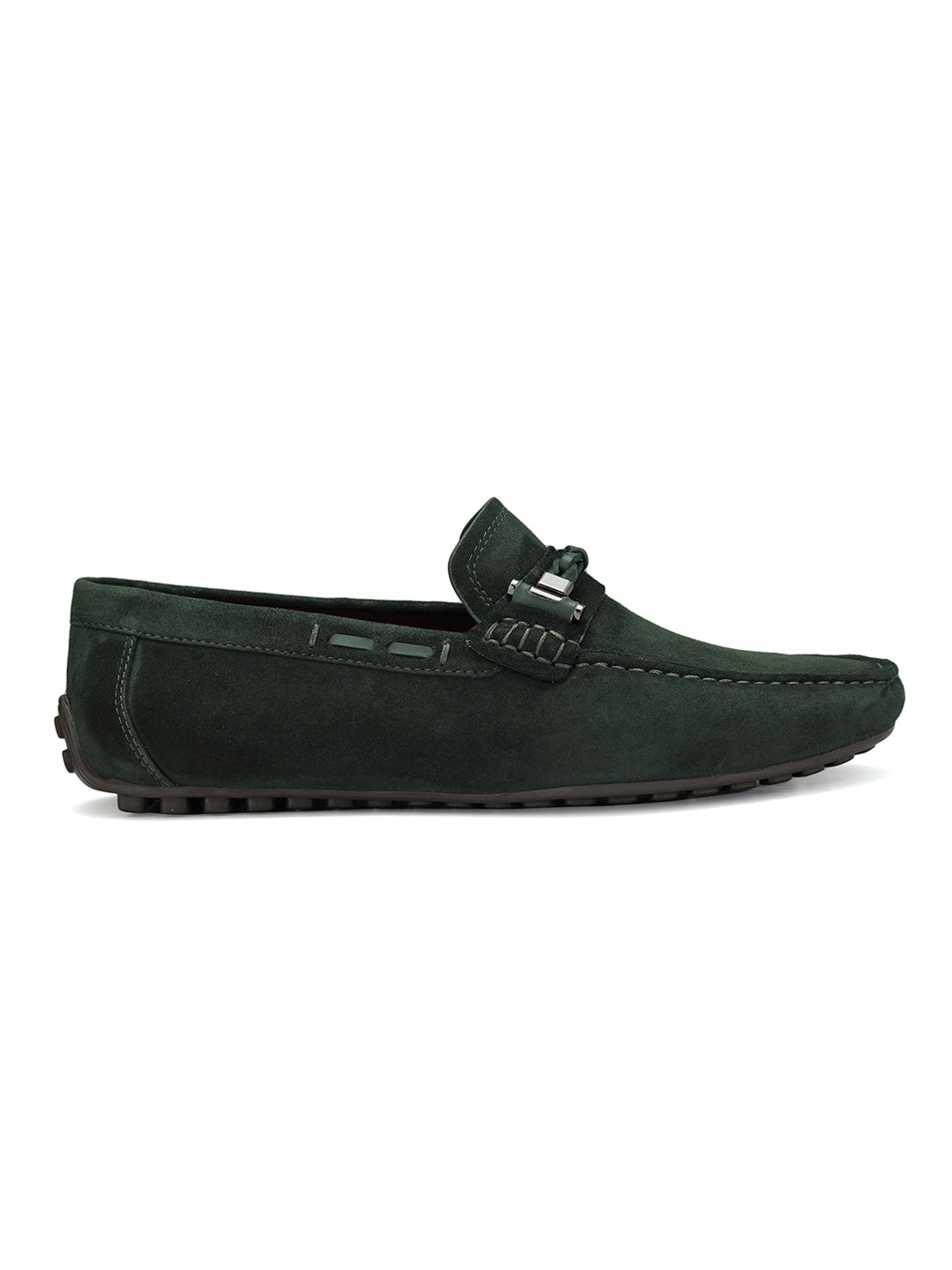 Green Suede Leather Moccasins